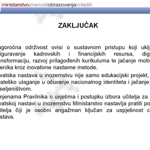 Poboljšanje uvjeta rada za 95 učitelja u inozemstvu